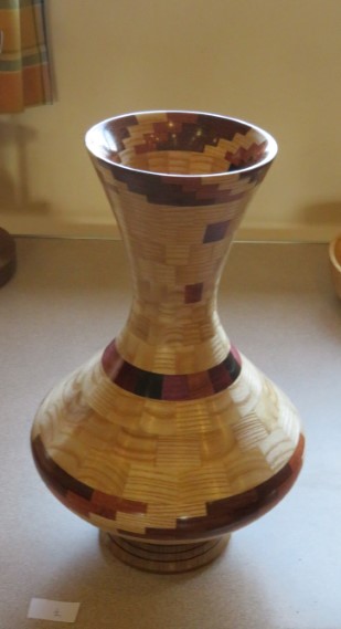 Segmented vase won a turning of the month certificate for Chris Withall